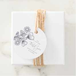 Etiquetas Para Lembrancinhas Elegante Lavanda Contorno Floral Obrigado