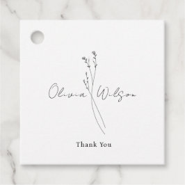 Etiquetas Para Lembrancinhas Elegante Minimalista Botânica Branca