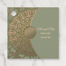 Etiquetas Para Lembrancinhas Elegante moderno sábio verde e dourado clássico