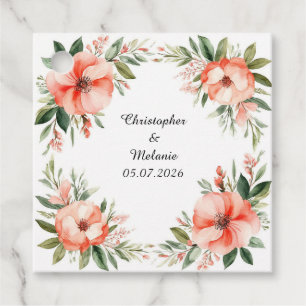 Etiquetas Para Lembrancinhas Elegante Moldura Floral em Aquarela