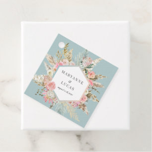 Etiquetas Para Lembrancinhas elegante obrigado de monograma floral boêmico a f