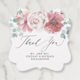 Etiquetas Para Lembrancinhas Elegante Obrigado Floral Rosa Empoeirada