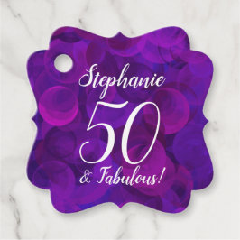 Etiquetas Para Lembrancinhas Elegante Purple 50 e Festa de aniversário fabulosa