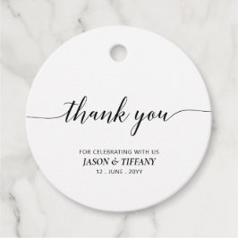 Etiquetas Para Lembrancinhas Elegante Rótulo Preto e Branco de Agradecimento de
