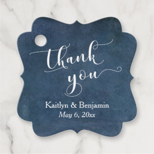 Etiquetas Para Lembrancinhas Elegante Script Dark Blue Texture (Textura azul es