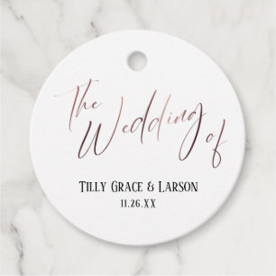 Etiquetas Para Lembrancinhas Elegante Simples O Casamento da Tipografia Rosa Do