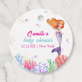 Etiquetas Para Lembrancinhas Elegante Sob O Mar Chá de fraldas De Sereia De Cor
