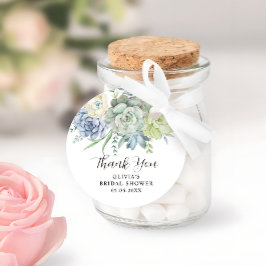 Etiquetas Para Lembrancinhas Elegante Suculentas Verdura Chá de Noiva Obrigado