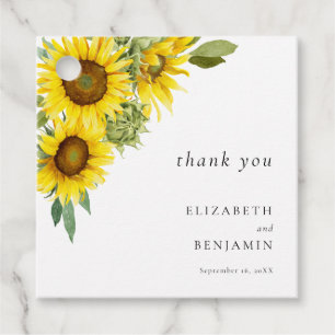 Etiquetas Para Lembrancinhas Elegante Sunflower Wedsing Watercolor Obrigado