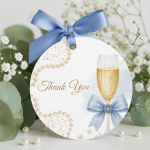 Elegante Tag de Favor para Chá de Noiva Pérolas & 