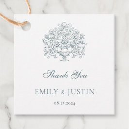 Etiquetas Para Lembrancinhas Elegante Vintage Azul Poeirento Agradecimento de C