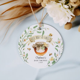 Etiquetas Para Lembrancinhas Elegante Watercolor HoneyBee Chá de fraldas Obriga
