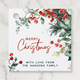 Etiquetas Para Lembrancinhas Elegante Winter Greenery Feliz Natal