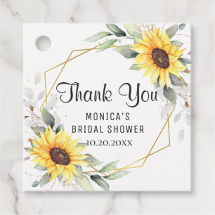 Etiquetas Para Lembrancinhas Elegantes Girassóis Verdura Floral CHUVA DE NOIVA