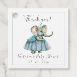 Etiquetas Para Lembrancinhas Elephant Girl in Dress Chá de fraldas Favor Tags
