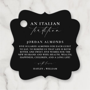 Etiquetas Para Lembrancinhas Ellesmere Black Italiane Tradition Sugared Almones