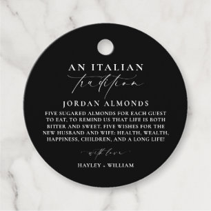 Etiquetas Para Lembrancinhas Ellesmere Black Italiane Tradition Sugared Almones