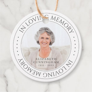 Etiquetas Para Lembrancinhas Em Loving Memory Memorial Foto Elegante Simples