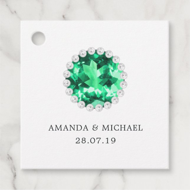 Etiquetas Para Lembrancinhas Emerald e Pearls (Frente)