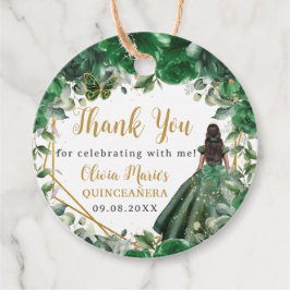 Etiquetas Para Lembrancinhas Emerald Green Floral Princess Quinceañera Sweet 16