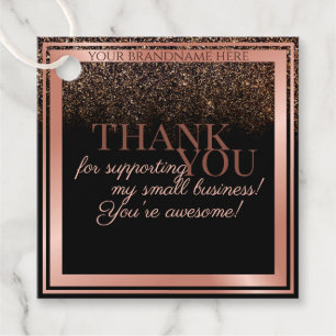 Etiquetas Para Lembrancinhas Encapsulamento Classy Black e Rosa Dourado Obrigad