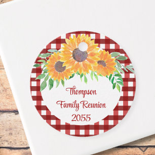 Etiquetas Para Lembrancinhas Encontro de Família Girassol Personalizado Vermelh