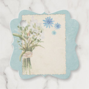 Etiquetas Para Lembrancinhas Enfeite floral azul gasto do álbum de recortes da