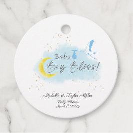 Etiquetas Para Lembrancinhas Entrega Especial de Stork Dourada Starlit Baby Boy