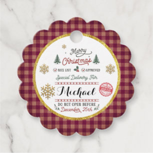 Etiquetas Para Lembrancinhas Entrega Especial Personalizada do Papai Noel do Po