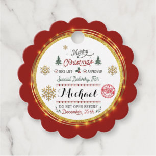 Etiquetas Para Lembrancinhas Entrega Especial Personalizada do Papai Noel do Po