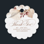 Etiquetas Para Lembrancinhas Erva das Pampas Floral Boho Exótico Obrigado<br><div class="desc">Erva das pampas e flores pastéis suaves exóticas</div>