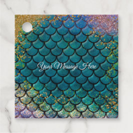 Etiquetas Para Lembrancinhas Escamas de Peixe Sereia Glam Teal Roxo Dourado Bri