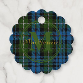 Etiquetas Para Lembrancinhas Escocês Clan MacKenzie Tartan Nome Dourado/Monogra