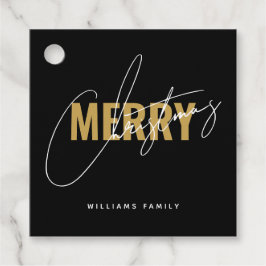 Etiquetas Para Lembrancinhas Escrita de Natal preto moderno