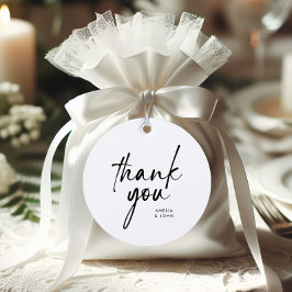 Etiquetas Para Lembrancinhas Escrita Negra Minimalista Chic Obrigado