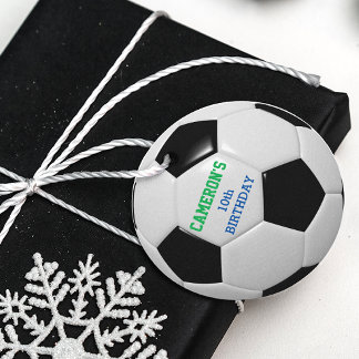 Etiquetas Para Lembrancinhas Esfera de futebol verde e azul
