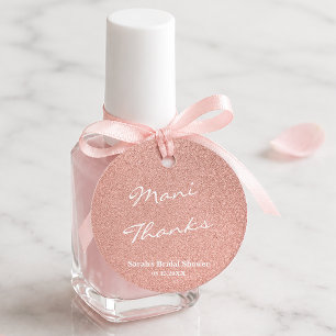 Etiquetas Para Lembrancinhas Esmalte de Unha Rosa Dourado Mani Thanks para Chá