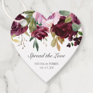 Etiquetas Para Lembrancinhas Espalhe o Amor Casamento Floral Moody Plum