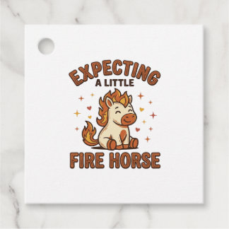 Etiquetas Para Lembrancinhas Esperando Um Pequeno Cavalo de Fogo Camisa de Bebê