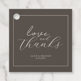 Etiquetas Para Lembrancinhas Espresso Brown Script Classic Minimalist Wedding