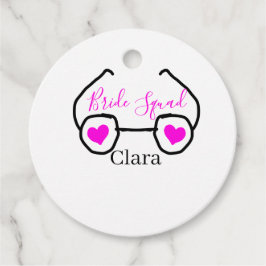 Etiquetas Para Lembrancinhas Esquadra de noiva rosa preto óculos coração madrin