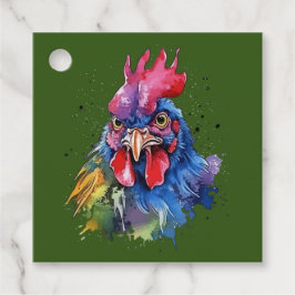 Etiquetas Para Lembrancinhas Estilo de Aquarela de Galinha do País Rooster
