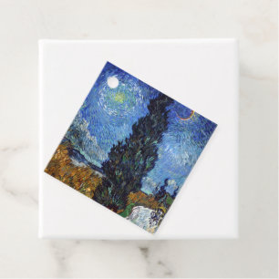 Etiquetas Para Lembrancinhas Estrada com Ciprestes Impressionismo de Van Gogh