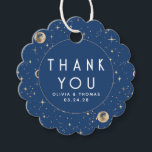 Etiquetas Para Lembrancinhas Estrela Noturna Celestial Místico Azul Obrigado<br><div class="desc">Noite estrelada agradecer etiquetas de favor</div>