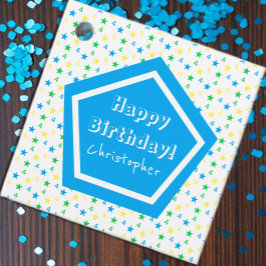 Etiquetas Para Lembrancinhas Estrelas Coloridas Rapazes 4º Aniversário