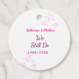 Etiquetas Para Lembrancinhas Estrelas cor-de-rosa renovação de votos aniversári