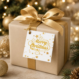 Etiquetas Para Lembrancinhas Estrelas de Natal Personalizadas a Dourado