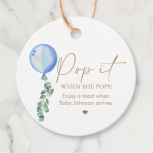 Etiquetas Para Lembrancinhas Eucalyptus Blue Ballon Pop Quando Ela Pop