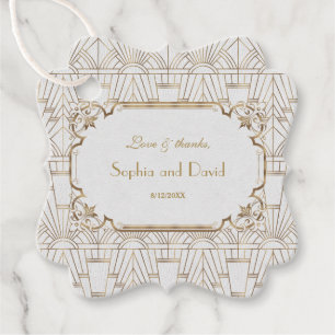 Etiquetas Para Lembrancinhas Excelente Branco, Dourada Gatsby Art 1920