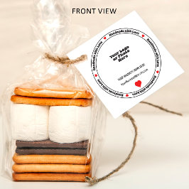 Etiquetas Para Lembrancinhas Fabricado à mão com o Love Business Insert - Red H